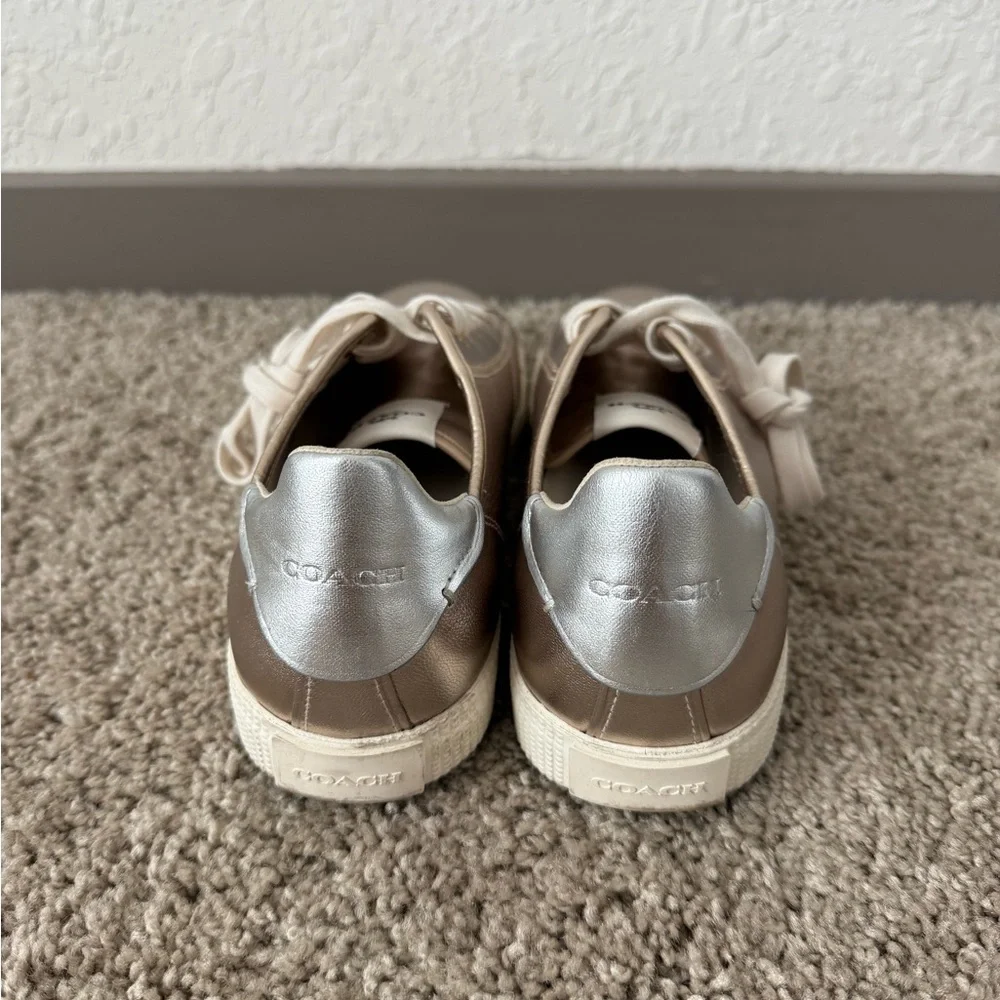 Coach Metallic Leather Sneakers